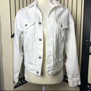 RALPH LAUREN DENIM & SUPPLY | white distressed denim jacket